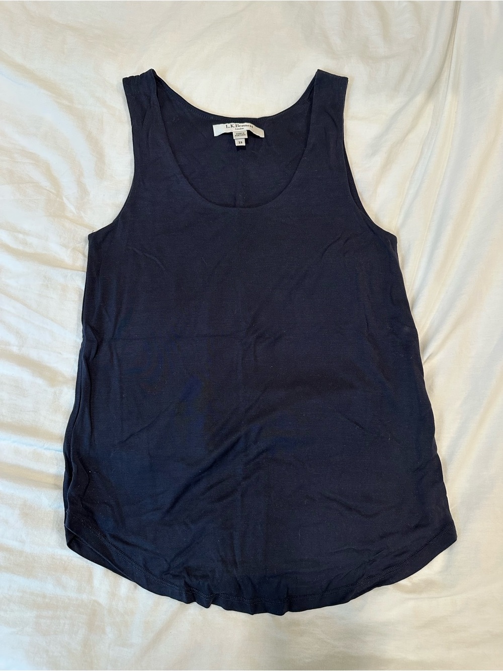 LK Bennett Navy Scoop Neck Tank Top